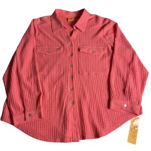 Ruby Rd. Women's Top Plus Size 3X Patio Party Tunic Pockets 13634 Guava A74